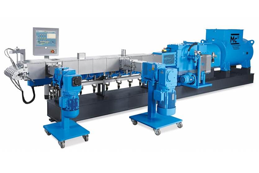 Coperion Doppelschneckenextruder ZSK 82 Mc18 Ansicht von hinten