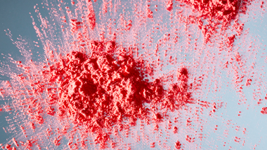 Red fine powder bulk material